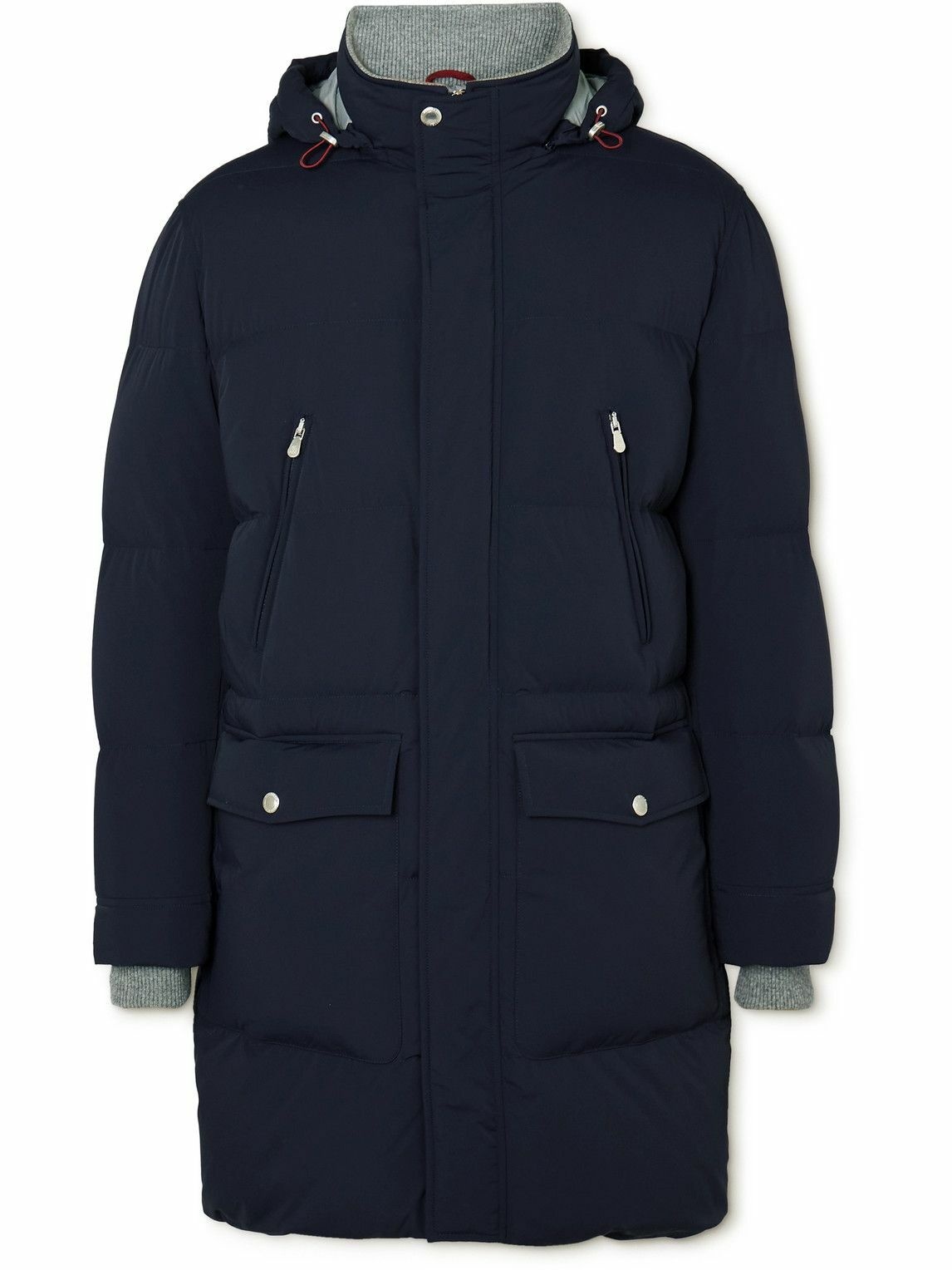 Brunello Cucinelli - Quilted Padded Shell Hooded Down Parka - Blue ...