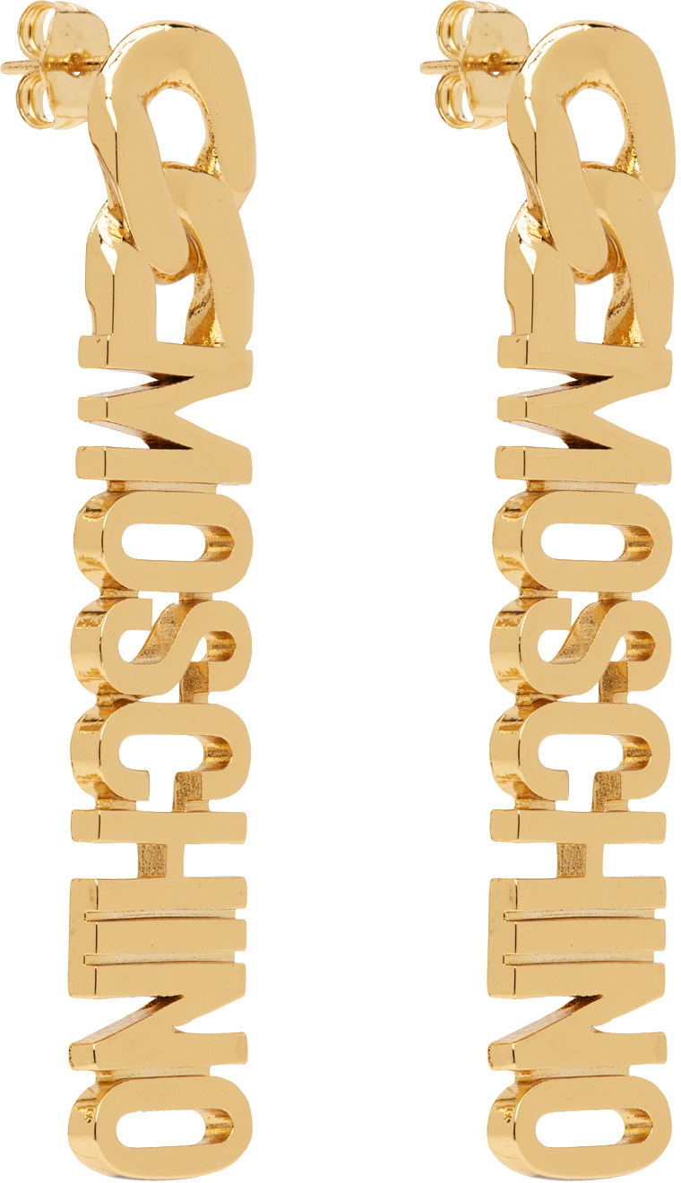 Moschino Gold Logo Earrings Moschino