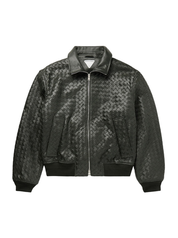 Photo: Bottega Veneta - Intrecciato Leather Blouson Jacket - Green