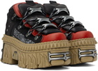 VETEMENTS Black & Red New Rock Edition Platform Sneakers
