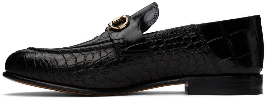 Ferragamo Black Ottone Loafers