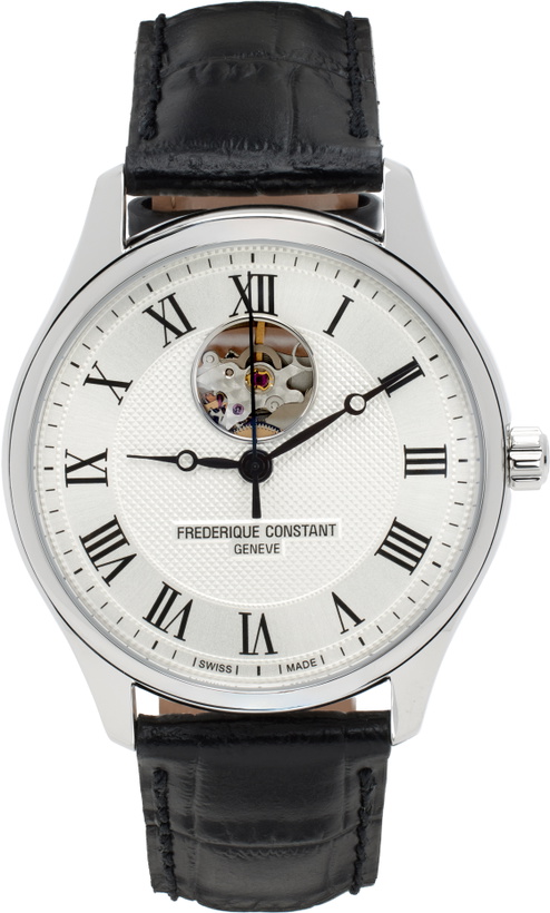 Photo: Frédérique Constant Silver & Black Classics Heart Beat Automatic Watch