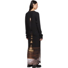 S.R. STUDIO. LA. CA. Black Silk Two Candles Long Sleeve Gown