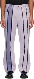 Glass Cypress Purple Paneled Flare Jeans
