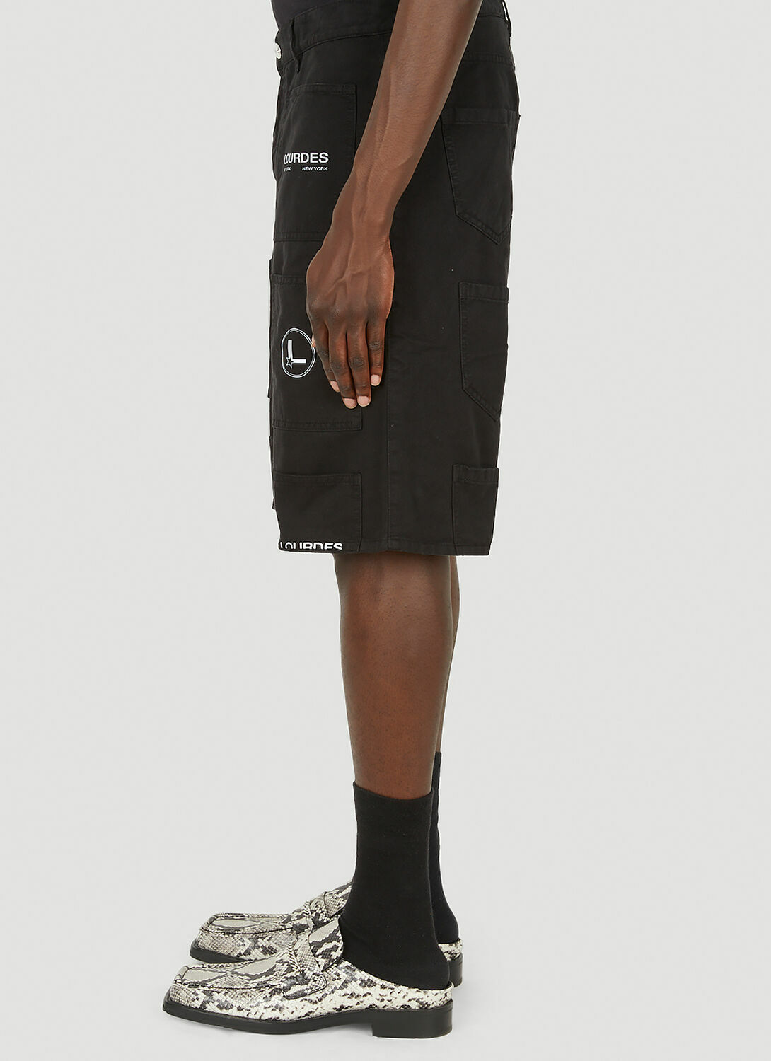 Lourdes Logo Print Cargo Shorts