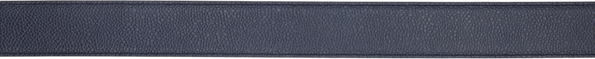 Thom Browne Navy Pebble Grain Round Buckle Belt