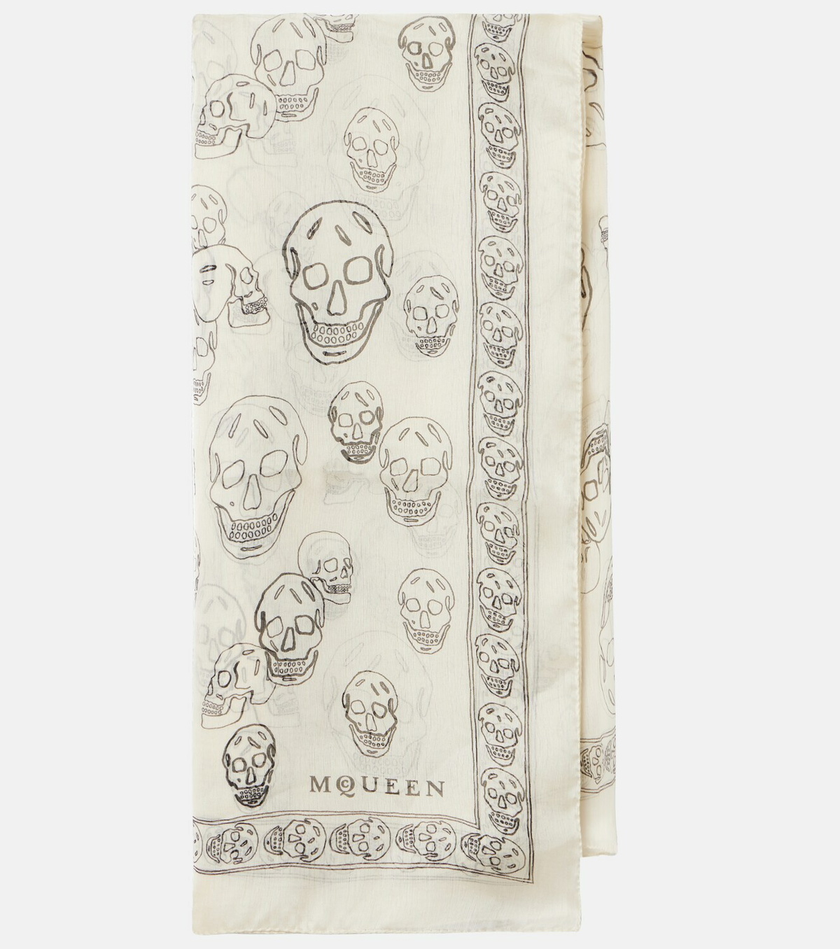 McQueen Printed silk scarf