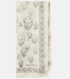 McQueen Printed silk scarf