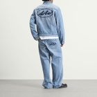Arte Men's Circle Logo Denim Jacket in Bleach Wash