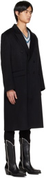 Ernest W. Baker Black Double-Breasted Coat