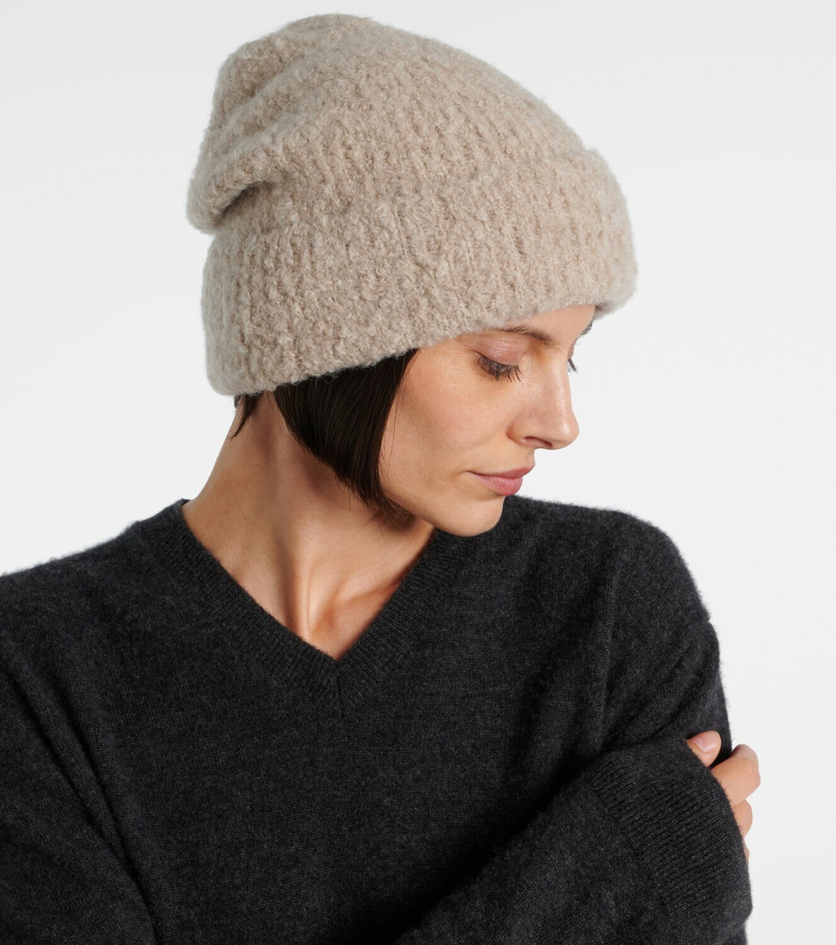 The Row Leomir cashmere, alpaca, and silk beanie