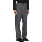 Winnie New York Grey Wool Notch Pleated Trousers