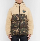 Polo Ralph Lauren - Fleece and Quilted Camouflage-Print Shell Hooded Down Jacket - Neutral