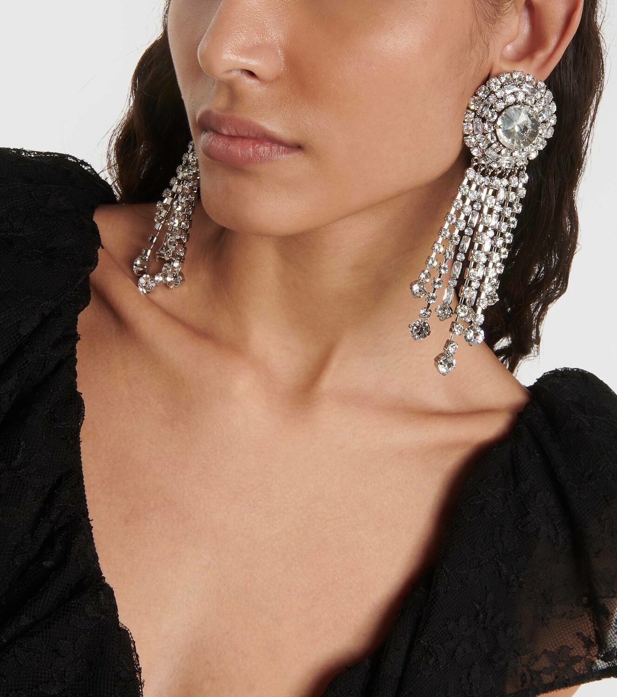 Alessandra Rich Crystal embellished clip on earrings Alessandra Rich