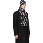 Palm Angels Black and White Logo Beanie and Scarf Set