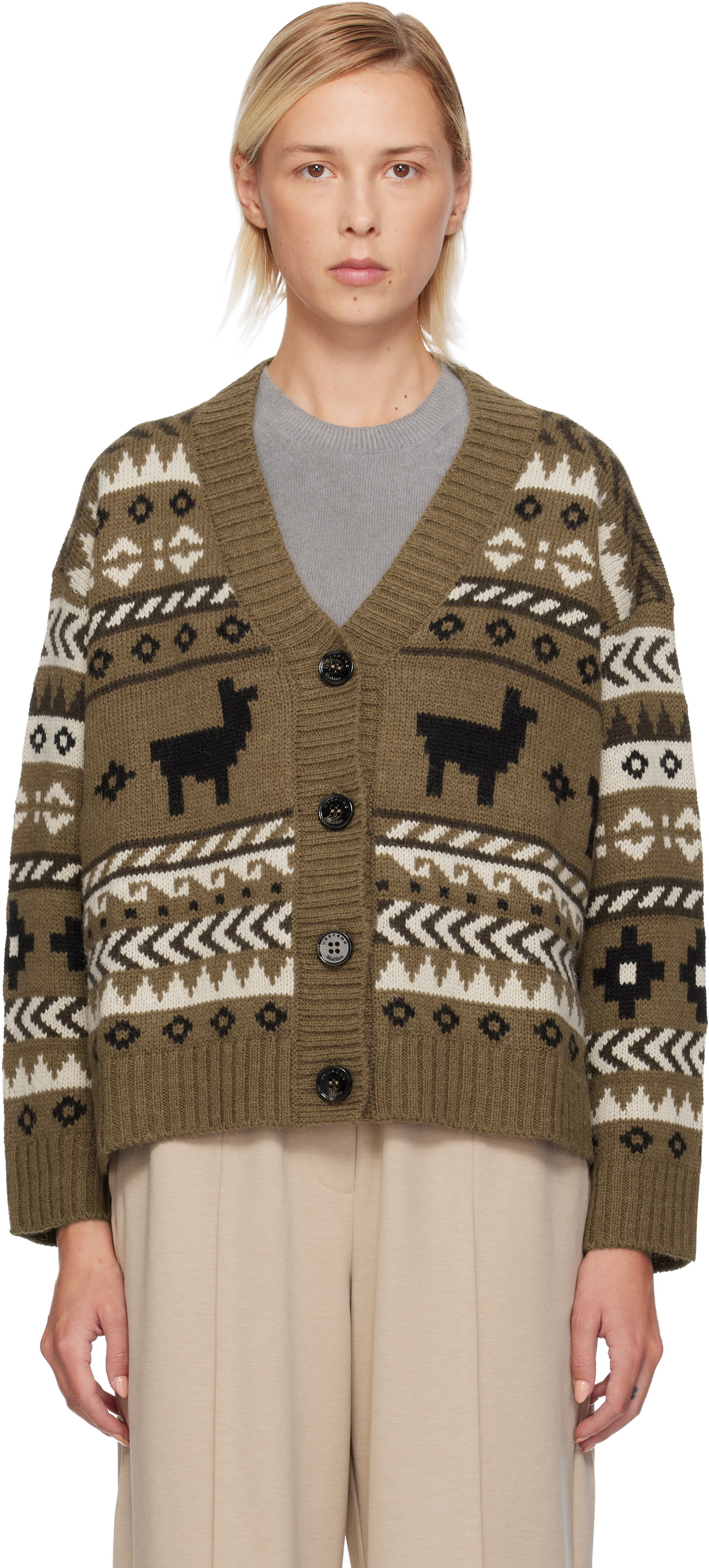 Weekend Max Mara Brown Ovatta Cardigan