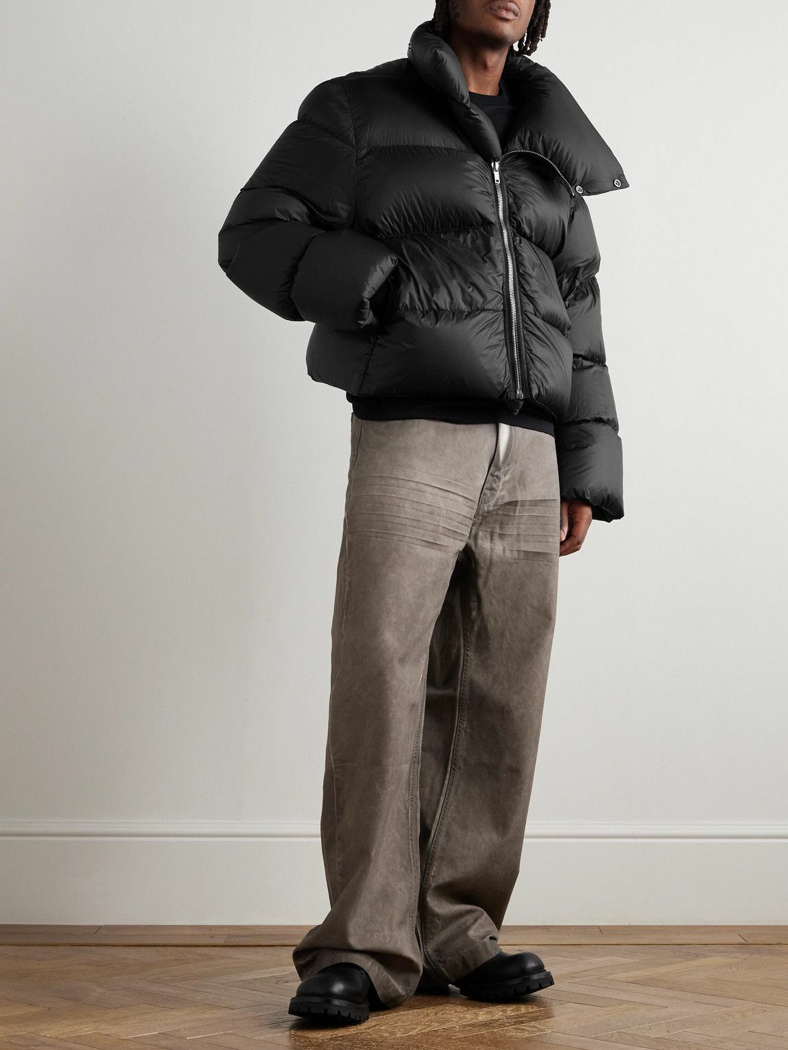 Rick Owens - Turtle Cropped Quilted Recycled Shell Down Jacket