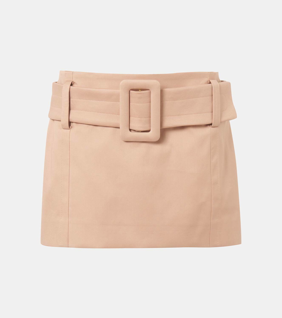 Patou Belted cotton twill miniskirt
