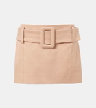 Patou Belted cotton twill miniskirt