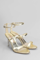 Sophia Webster Rosalind Crystal Mid Sandals In Gold Leather