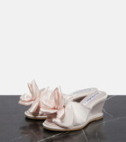 Acne Studios - Floral appliqué satin wedge sandals