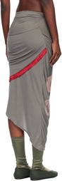 Kiko Kostadinov Gray Raven Midi Skirt