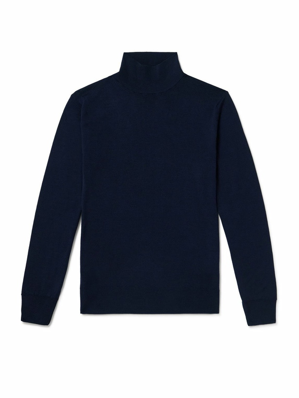 Photo: Canali - Wool Rollneck Sweater - Blue