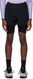 Soar Running Black Dual Shorts