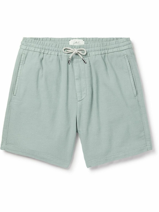Photo: Mr P. - Straight-Leg Garment-Dyed Stretch-Cotton Jersey Drawstring Shorts - Green