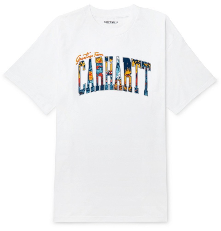 Photo: Carhartt WIP - Logo-Print Cotton-Jersey T-Shirt - White