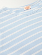 Armor Lux - Logo-Appliquéd Striped Cotton-Jersey T-Shirt - Blue