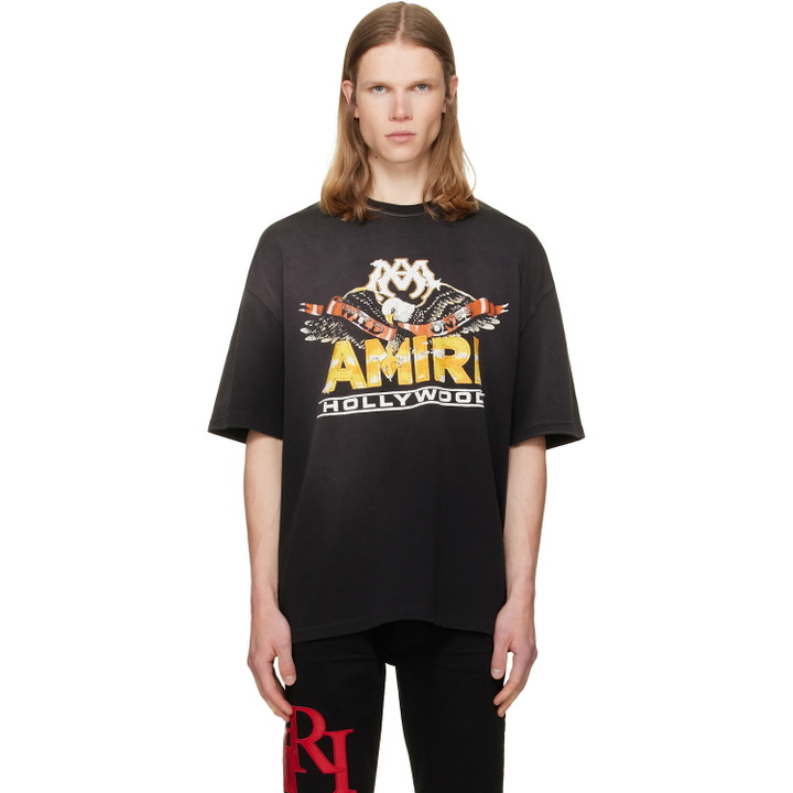 Photo: AMIRI Black 'AMIRI Hollywood' Eagle Skate T-shirt