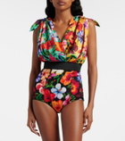 Dolce&Gabbana Floral silk-blend playsuit