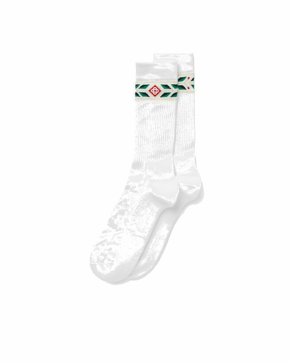 Photo: Casablanca Ribbed Sport Sock White - Mens - Socks