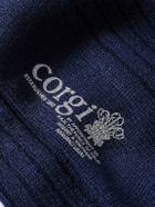 Kingsman - Ribbed Cashmere Socks - Blue
