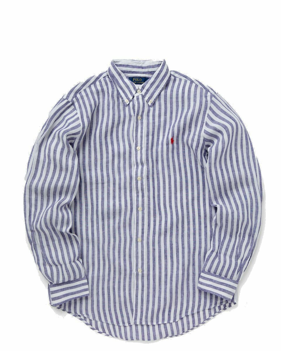 Photo: Polo Ralph Lauren Long Sleeve Sport Shirt Blue/White - Mens - Longsleeves