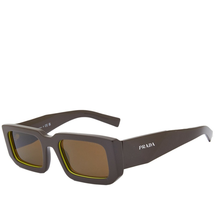 Photo: Prada Eyewear Men's PR 06YS Sunglasses in Loden/Dark Brown