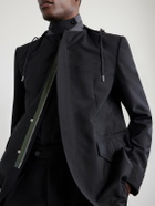Sacai - Grain De Poudre and Shell Hooded Blazer - Black