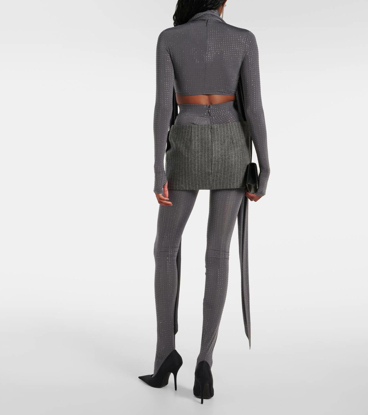 Alex Perry Pinstripe low-rise miniskirt
