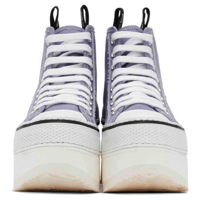 R13 Purple Platform High-Top Sneakers