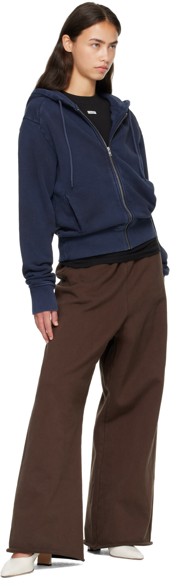 Entire Studios Navy Slim Zip Up Hoodie