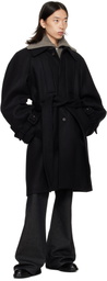 EGONlab Black Long Raglan Coat