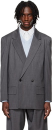 System Gray Oversized Double Blazer
