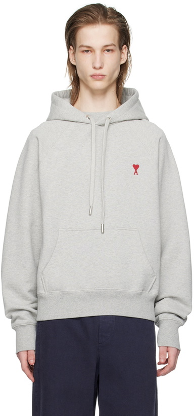 Photo: AMI Paris Gray Ami de Cœur Hoodie