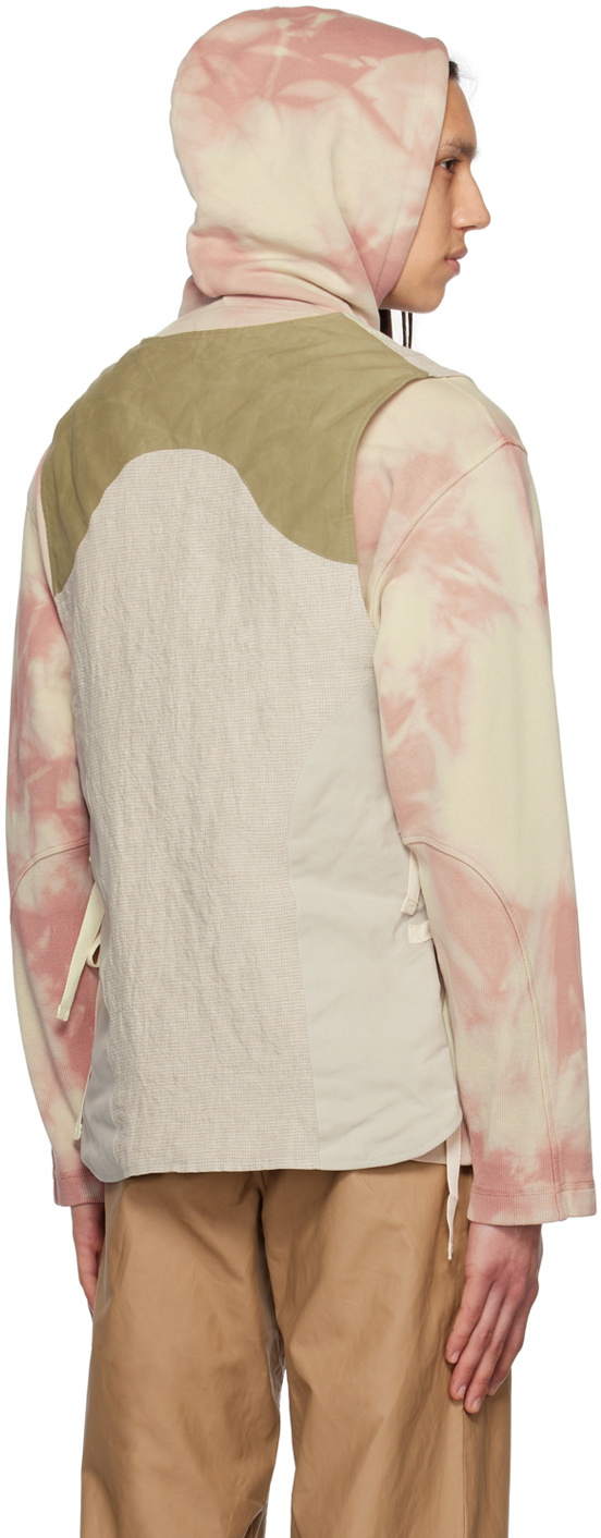 Nicholas Daley Beige Paneled Vest