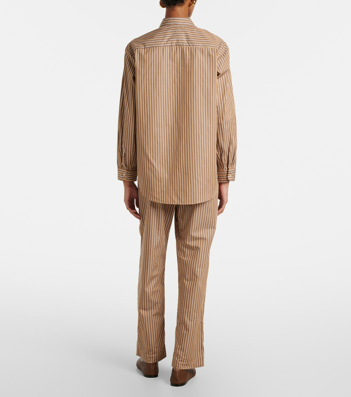 Leset Yoshi striped cotton-blend twill shirt