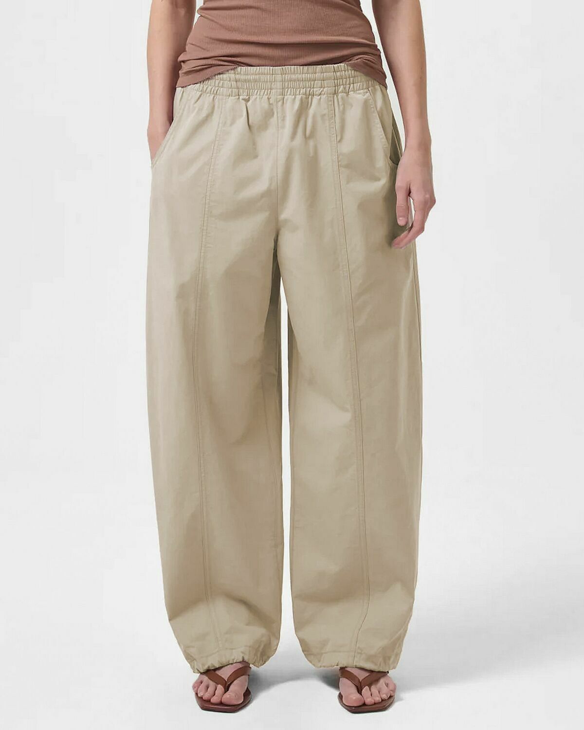 Agolde Dakota Track Pant Beige Womens Casual Pants AGOLDE