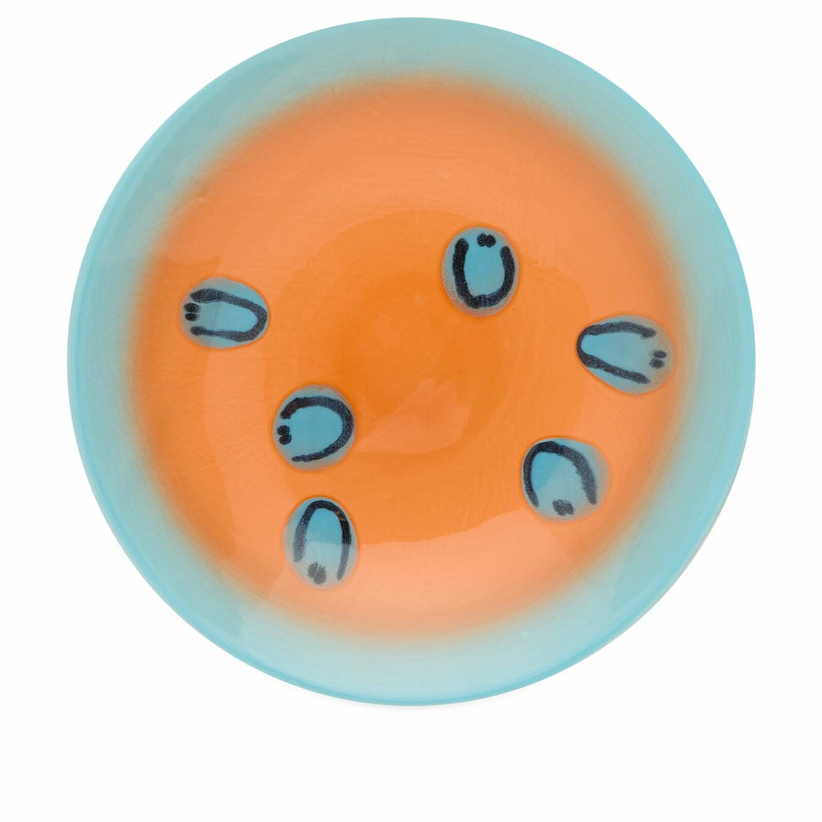 Frizbee Ceramics Pasta Plate in Water Orange Gradient Smile 
