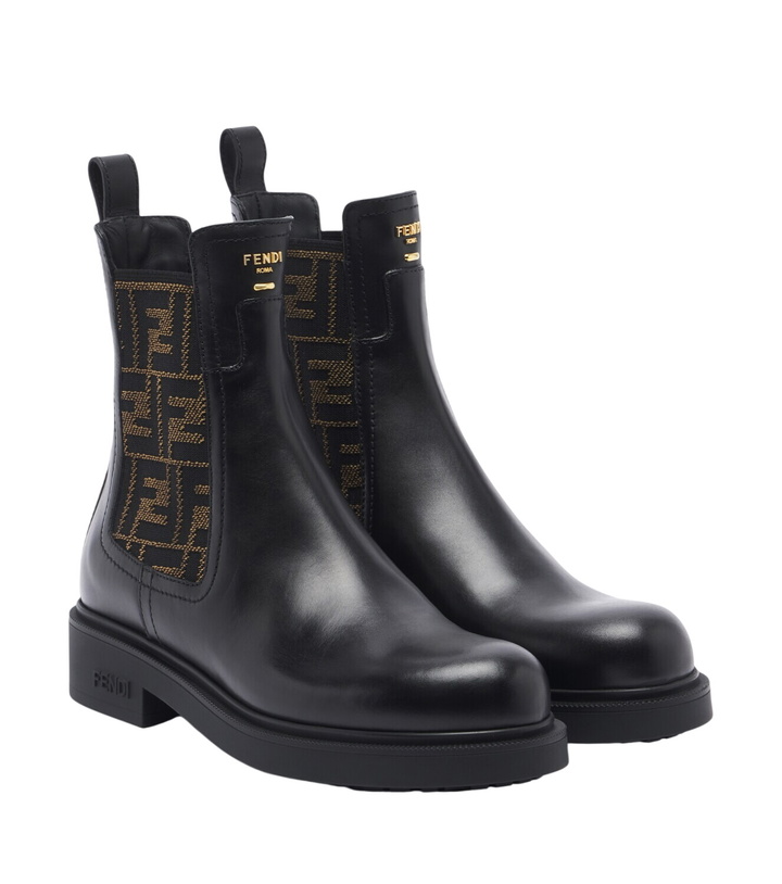 Photo: Fendi Commando FF Zucca leather Chelsea boots