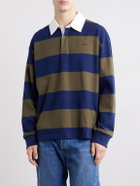 A.P.C. - Isaac Logo-Embroidered Striped Cotton Polo Shirt - Blue